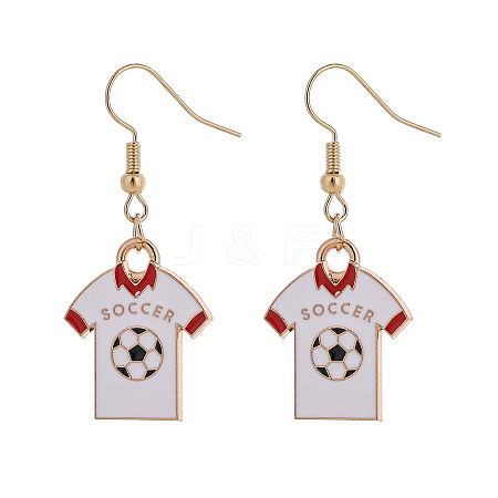 Alloy Enamel Football Shirt & Football Dangle Earrings for Women WGCBEF2-01-1