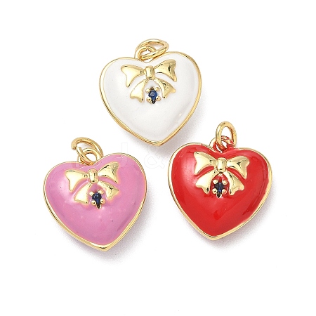 Brass Micro Pave Cubic Zirconia Charms KK-C156-20G-1