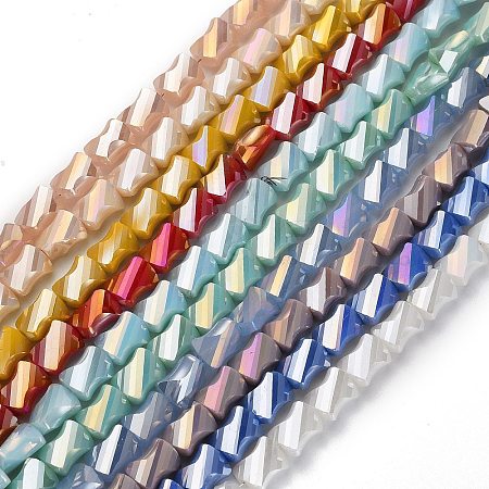 Electroplated Glass Beads Strands GLAA-G092-A-M-1