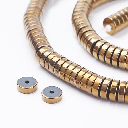 Electroplate Non-Magnetic Synthetic Hematite Beads Strands G-F510-03G-8mm-1