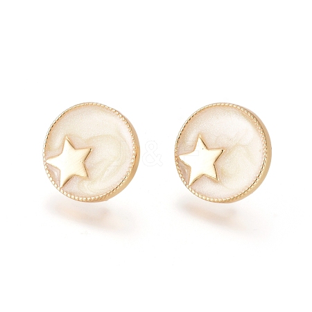 Real 18K Gold Plated Brass Stud Earring Findings KK-L180-118B-1