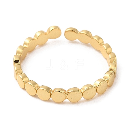 Rack Plating Brass Flat Round Open Cuff Ring RJEW-Z014-04G-1