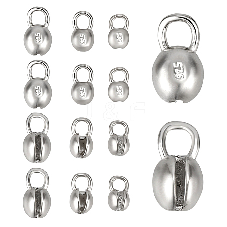 12Pcs 3 Styles 925 Sterling Silver Bead Tips FIND-BC0041-64-1