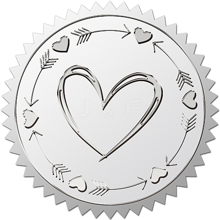 Custom Round Silver Foil Embossed Picture Stickers DIY-WH0503-017-1