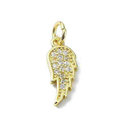 Brass Micro Pave Clear Cubic Zirconia Charms KK-H475-53G-02-1