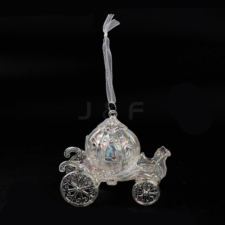 Christmas Transparent Acrylic Royal Limousine Big Pendant Decorations HJEW-F017-05-1