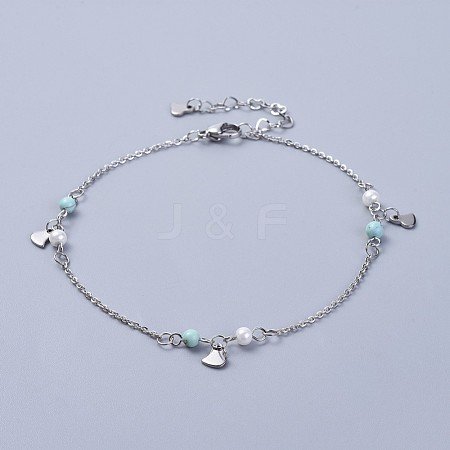 304 Stainless Steel Charm Anklets AJEW-AN00265-04-1