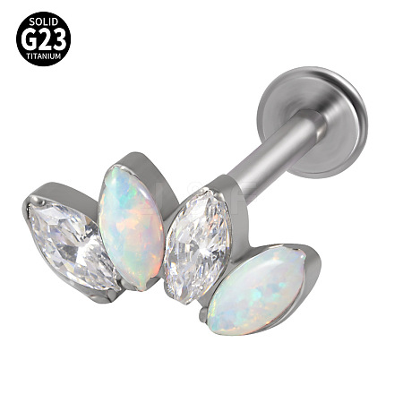 G23 Titanium with Cubic Zirconia Threadless Labrets WGA6216-15-1