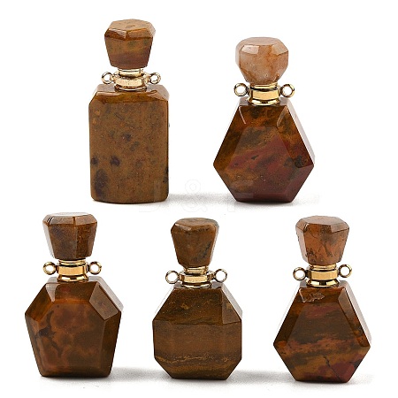 Natural Ocean Jasper Perfume Bottle Pendants G-P554-G02-1