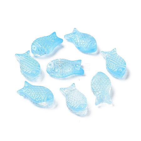 Transparent Spray Painted Glass Beads X1-GLAA-I050-10E-1