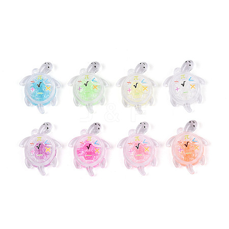 Transparent Acrylic and Glitter Powder Pendants TACR-T028-68-1