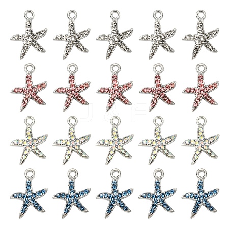20Pcs 4 Colors Alloy Pendants FIND-YW0012-38-1