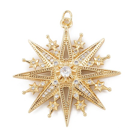 Brass Micro Pave Cubic Zirconia Pendant LS-ZIRC-P089-15G-1