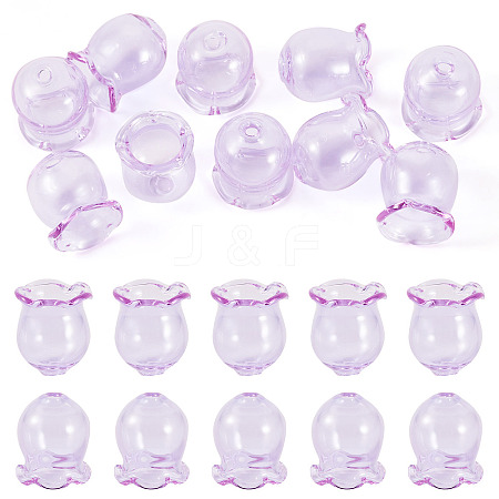 10Pcs Glass Bead Caps for Wind Chimes Making GLAA-BY0001-05G-1