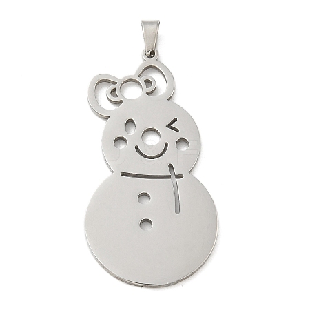 Christmas Theme 304 Stainless Steel Pendants STAS-Q005-01P-05-1