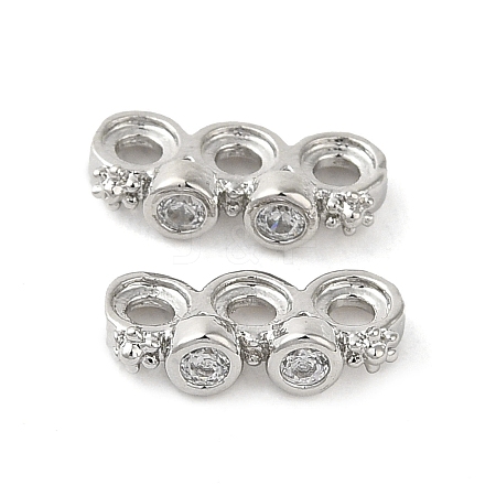 Rack Plating Brass Pave Clear Cubic Zirconia Spacer Bars X-KK-B088-11B-P-1