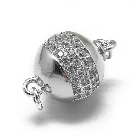 Rhodium Plated 925 Sterling Silver Box Clasps STER-L057-008C-1