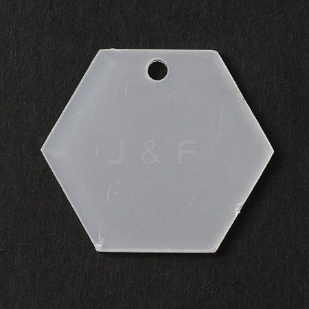 Transparent Acrylic Pendants TACR-WH0001-70-1