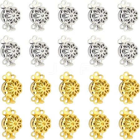 20Pcs 2 Colors Brass Box Clasps KK-CA0001-75-1