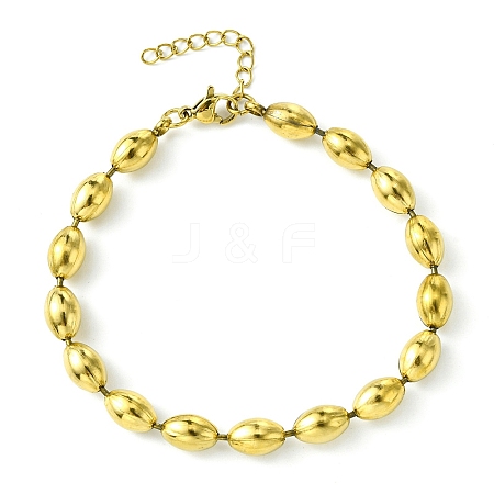 Ion Plating(IP) 304 Stainless Steel Oval Link Chain Bracelets for Women BJEW-C066-02G-1
