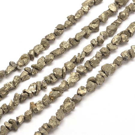 Natural Pyrite Nuggets Beads Strands G-I125-85-1