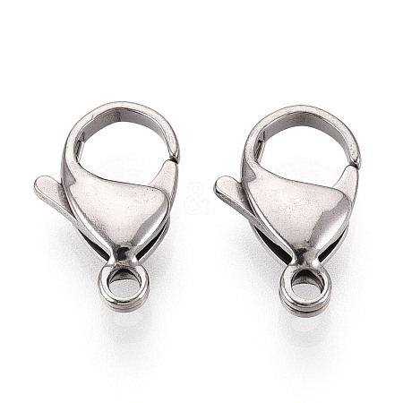 304 Stainless Steel Lobster Claw Clasps STAS-T065-17mm-34P-1