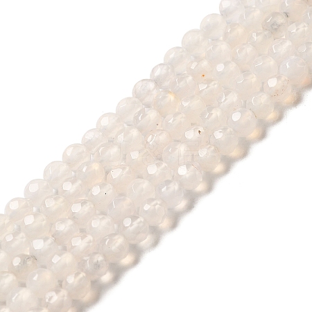 Natural White Agate Beads Strands X-G-G580-4mm-01-1