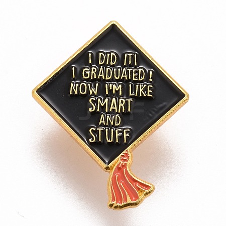 Word I Did It I Graduated Now I'm Like Smart and Stuff Enamel Pin JEWB-M023-15-1