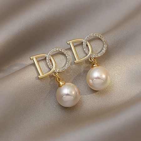 Imitation Pearl Beads Dangle Earrings WG29476-05-1