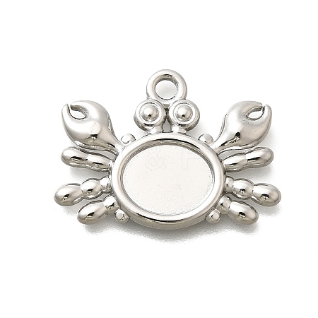 304 Stainless Steel Pendant Cabochon Settings STAS-E545-04F-P-1