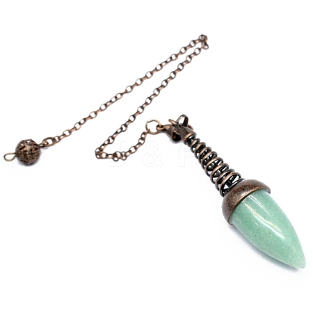 Natural Green Aventurine Dowsing Pendulum Big Pendants PW-WGFD073-04-1