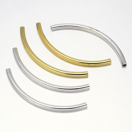 Curved Brass Tube Beads KK-L104-03-1