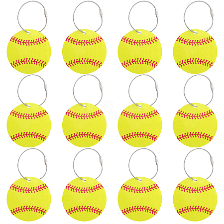 12Pcs PVC Baseball Luggage Tags AJEW-SP0004-23B-1