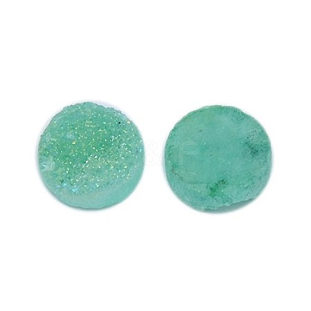 Electroplate Natural Druzy Crystal Cabochons G-L047-8mm-15-1