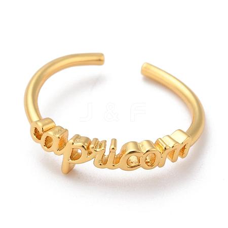 Constellation/Zodiac Sign Brass Cuff Rings RJEW-O042-06G-E-1