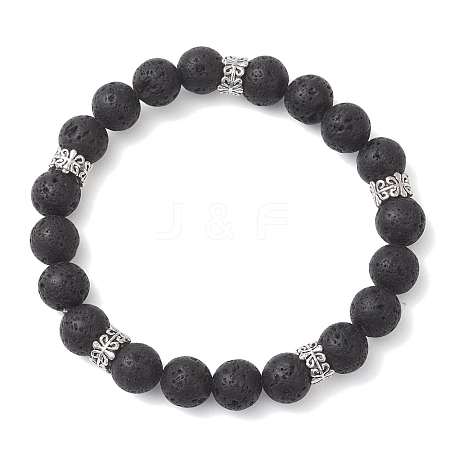Natural Lava Rock Beads Bracelets BJEW-JB13066-1