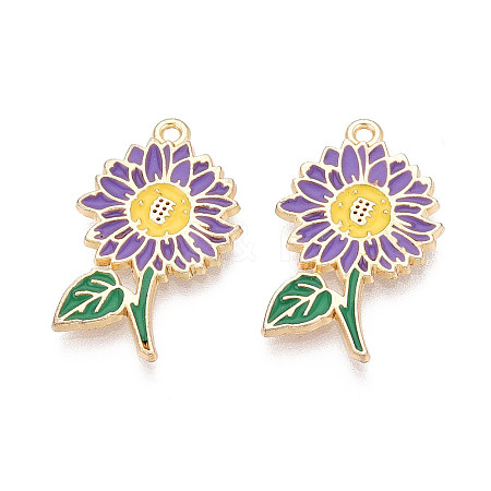 Alloy Enamel Pendants ENAM-T024-32E-G-1