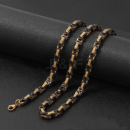 Titanium Steel Byzantine Chain Necklace for Men's FS-WG56795-210-1