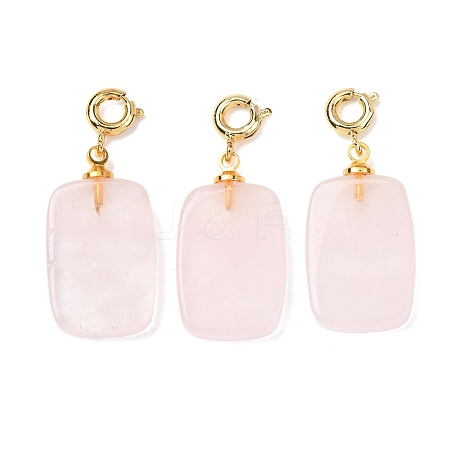 Natural Rose Quartz Pendant Decorations G-G461-01G-06-1