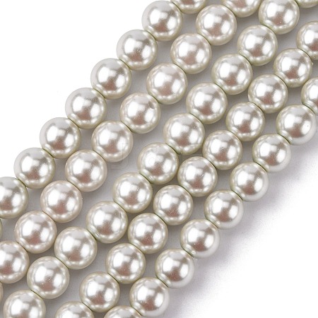 Eco-Friendly Glass Pearl Beads Strands HY-A008-8mm-RB007-1
