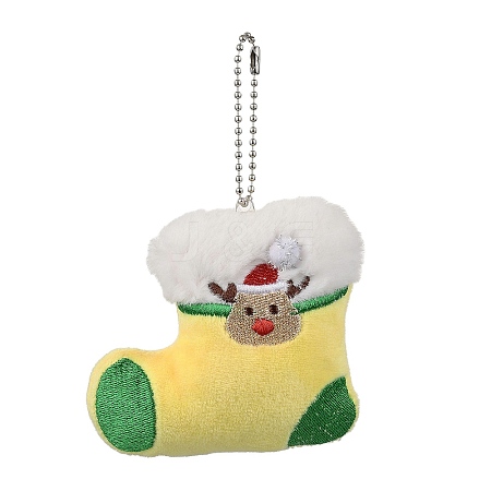 Christmas Theme Cloth Plush Doll Pendant Decorations HJEW-D030-01H-1