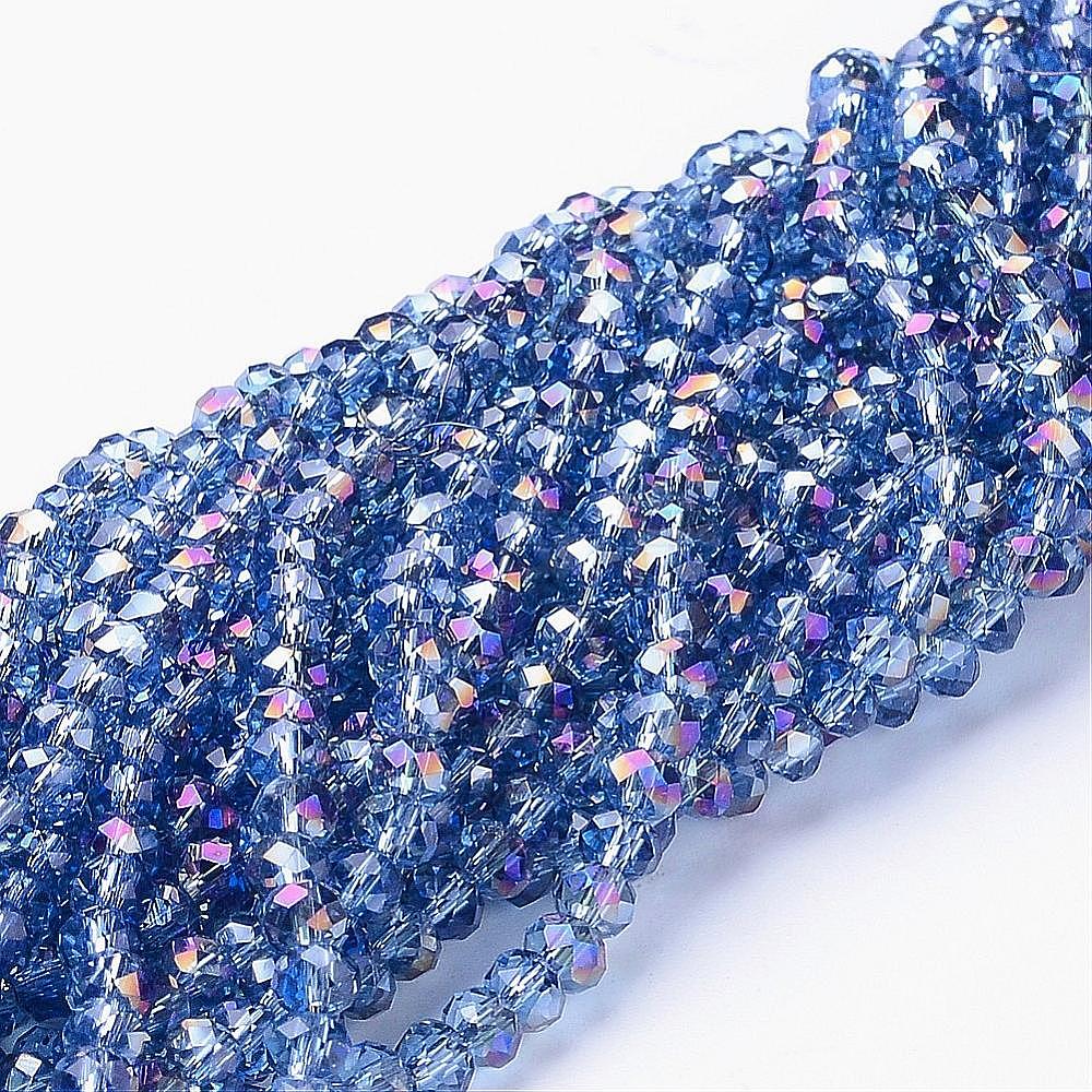 Wholesale Electroplate Glass Faceted Rondelle Beads Strands, Half ...