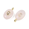 Natural Rose Quartz & Cubic Zirconia Pendants G-Z076-01G-10-2