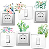 6Pcs Plant PVC Plastic Waterproof Self-adhesive Stickers Set DIY-WH0692-001-1