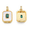 Brass Micro Pave Clear Cubic Zirconia Pendants KK-N233-424-1