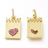 Brass Micro Pave Cubic Colorful Zirconia Pendants ZIRC-SZ0001-28-2