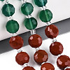 Natural Red Agate & Green Agate & Red Jasper Beads Strands G-T144-19B-01-1