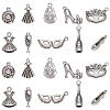 100Pcs 10 Styles Tibetan Style Alloy Pendants TIBEP-CJ0001-78-1