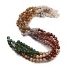 Natural Bamboo Leaf Agate and Indian Agate Beads Strands G-B095-A04-03-1