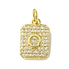 Rack Plating Brass Micro Pave Clear Cubic Zirconia Charms KK-G501-01O-G-1